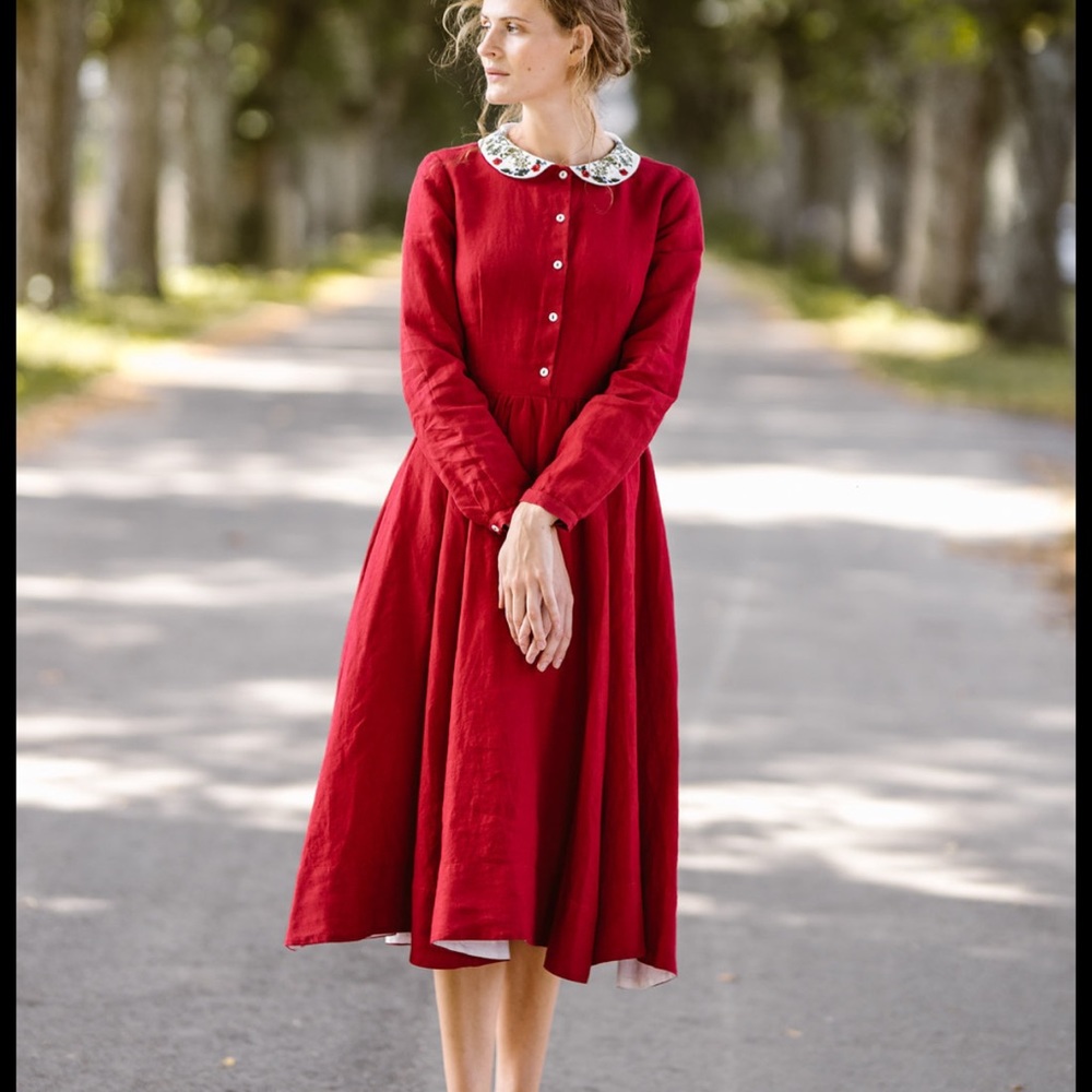 Son de Flor Red Midi Dress